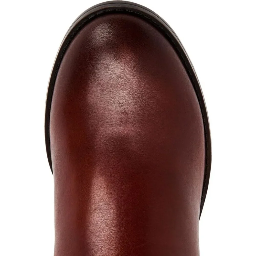 ALFANI Womens Brown Trim Bexleyy Round Toe Block Heel Leather Riding Boot 6 M WC - Picture 4 of 4